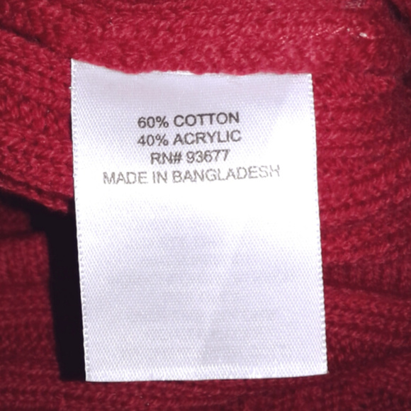 St Johns Bay Red Zippered Cable Knit Sweater - Picture 5 of 6